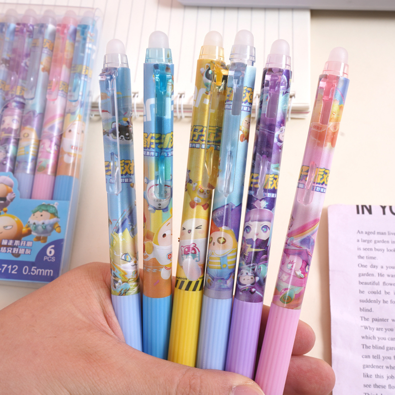 Wenlai Karikatūras Dzēšamā Gēla Pildspalva, Plastmasas korpuss, Nospiežamais Mehānisms, Gēla Tinte