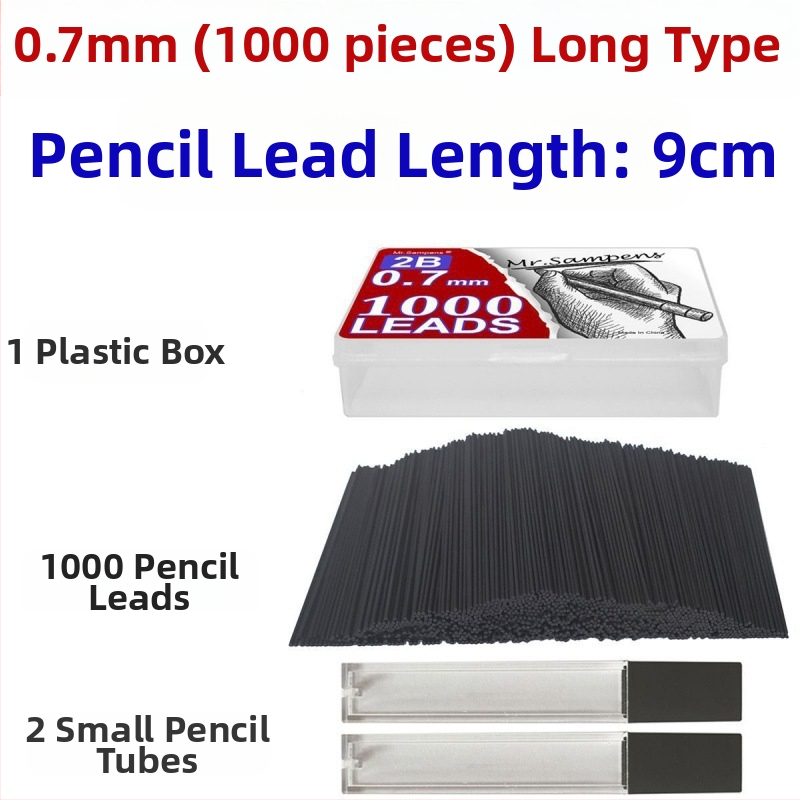 Longyi γόμωση μολυβιού μηχανικού με ρητινώδη πυρήνα, μεταλλικό περίβλημα, 2 εφεδρικές γόμισες