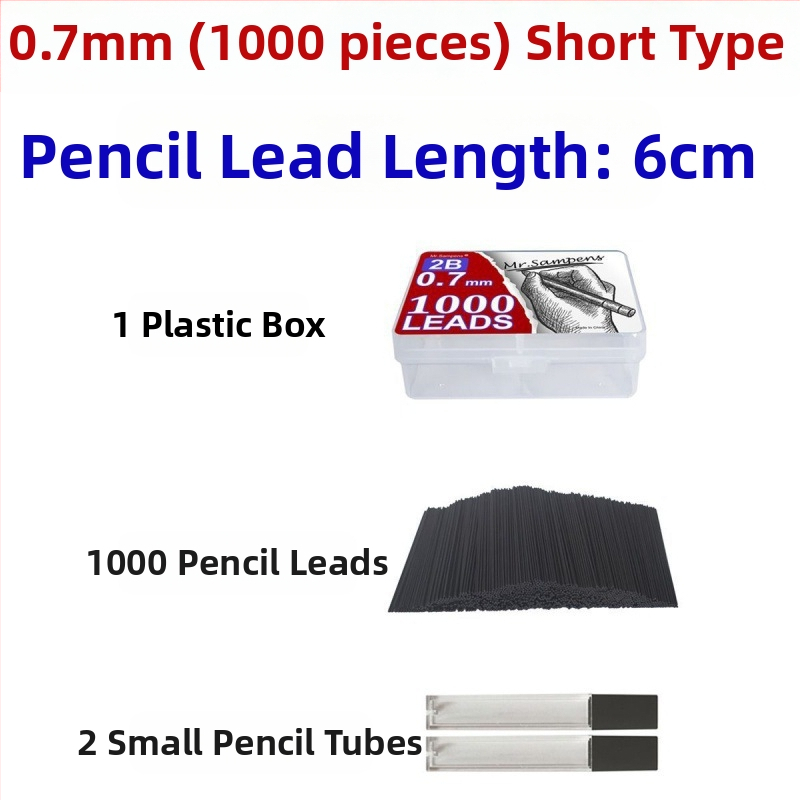 Longyi γόμωση μολυβιού μηχανικού με ρητινώδη πυρήνα, μεταλλικό περίβλημα, 2 εφεδρικές γόμισες