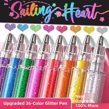 Starlight глитър гел писалка - пластмасов корпус, опакована в кутия, неизтриваща