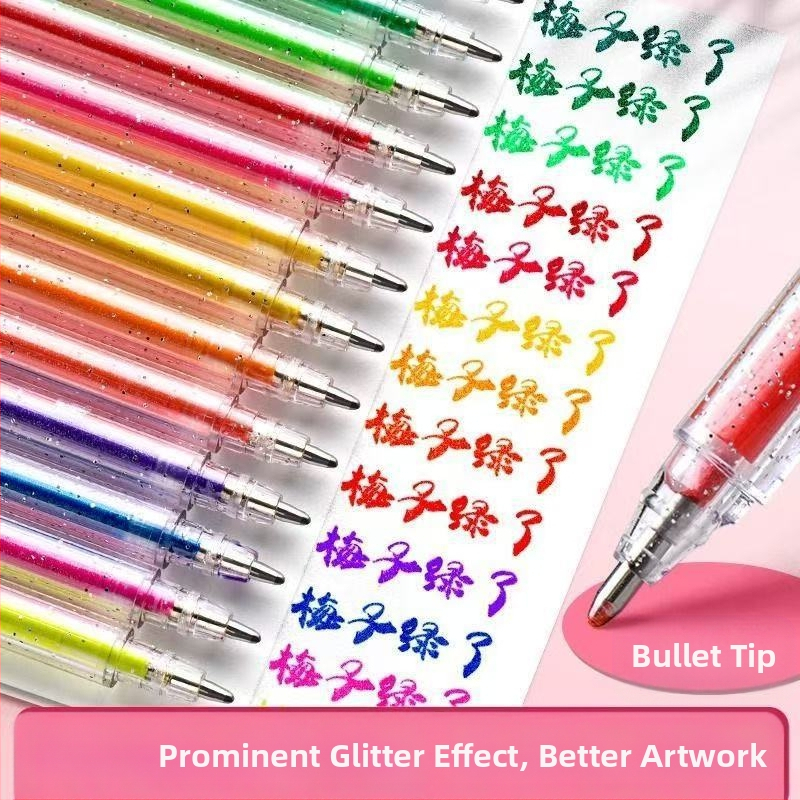 Starlight глитър гел писалка - пластмасов корпус, опакована в кутия, неизтриваща