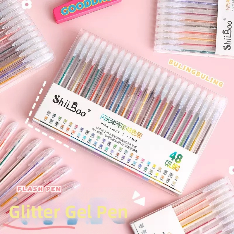 Starlight глитър гел писалка - пластмасов корпус, опакована в кутия, неизтриваща