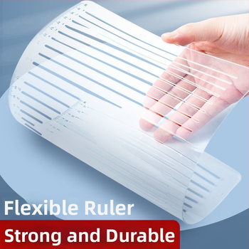 Πλαστικός χάρακας με πλέγμα, χωρίς ίχνη γραφής, με σημάδια 0.9 cm και 1 cm για απαντήσεις σε εξετάσεις