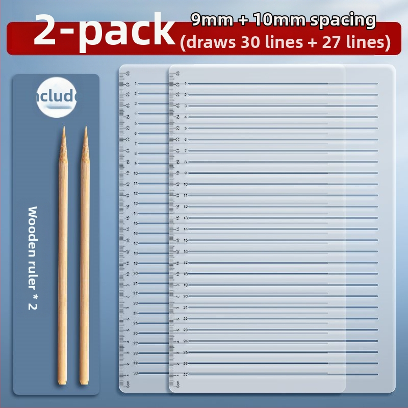 Пластмасово правило с решетка, без следи от писане, с марки 0.9 cm и 1 cm за изпитни отговори