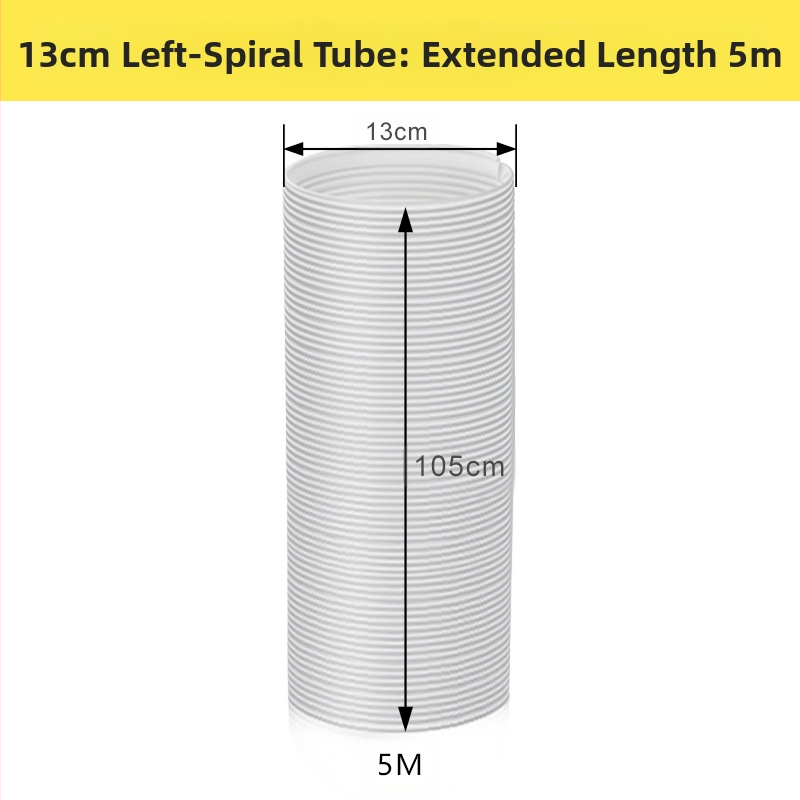 Преносима тръба за изхвърляне на въздух от климатик с телескопичен топлообменник и усилена кордувана PP тръба с метална армировка