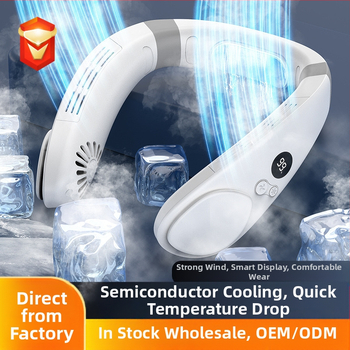 Ventilator mini pentru gât fără palete, baterie încorporată de 4000 mAh, încărcare USB, 3 viteze, motor brushless, zgomot sub 36 dB