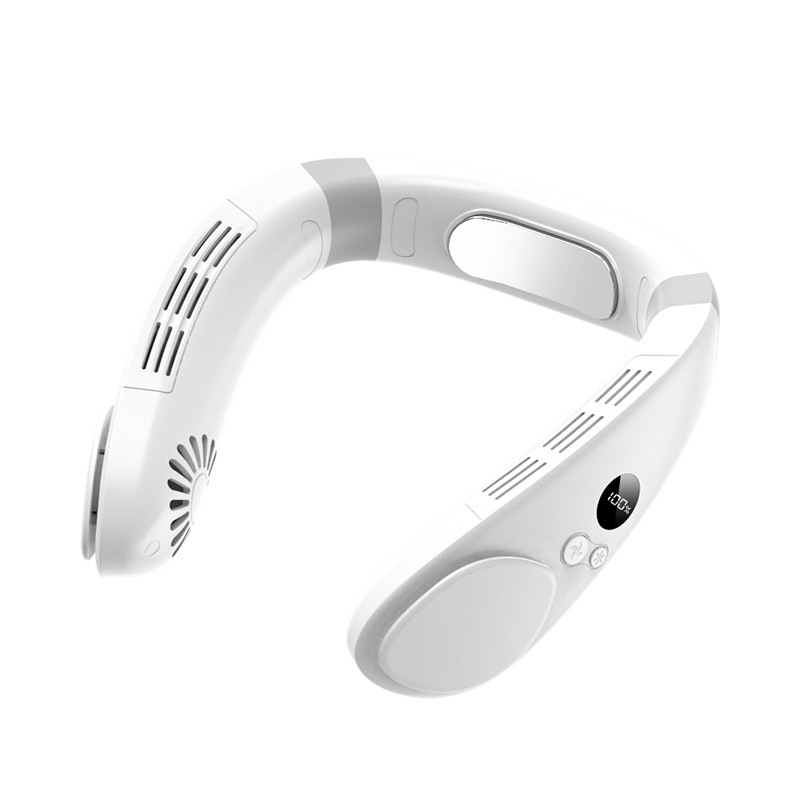 Ventilator mini pentru gât fără palete, baterie încorporată de 4000 mAh, încărcare USB, 3 viteze, motor brushless, zgomot sub 36 dB