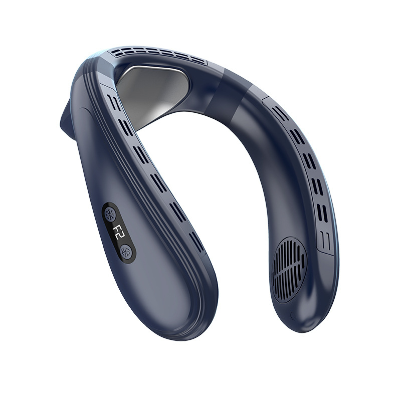 Ventilator mini pentru gât fără palete, baterie încorporată de 4000 mAh, încărcare USB, 3 viteze, motor brushless, zgomot sub 36 dB