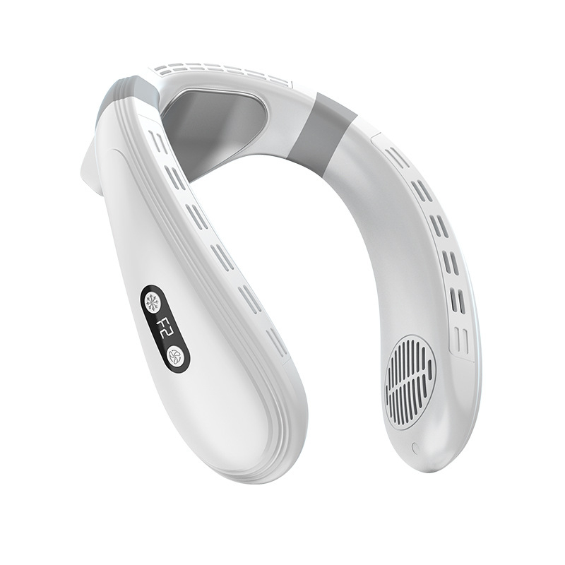 Ventilator mini pentru gât fără palete, baterie încorporată de 4000 mAh, încărcare USB, 3 viteze, motor brushless, zgomot sub 36 dB