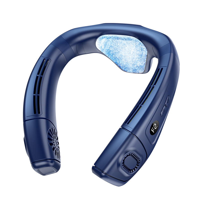 Ventilator mini pentru gât fără palete, baterie încorporată de 4000 mAh, încărcare USB, 3 viteze, motor brushless, zgomot sub 36 dB