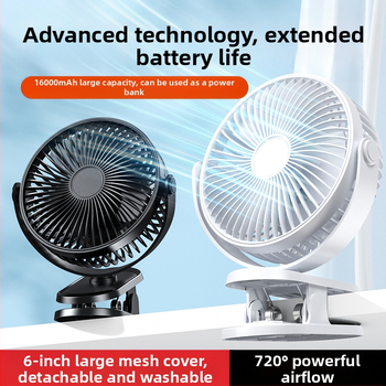 KESIJAR Ανεμιστήρας με κλιπ –φορητός και επιτραπέζιος, αναδιπλόμενος, κινητήρας χωρίς ψήκτρες, ενσωματωμένη μπαταρία 4000–6000mAh, USB τροφοδοσία, αθόρυβος (<36dB)