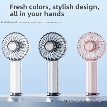 Διαφανής φορητός ανεμιστήρας χειρός με ψύξη πάγου, ενσωματωμένη μπαταρία 1000-1200 mAh, brushless κινητήρας με 3 ταχύτητες, 3.7V 5W
