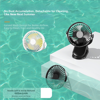 Κλιπ-ανεμιστήρας USB με ενσωματωμένη μπαταρία, 3 ταχύτητες, 3 λεπίδες