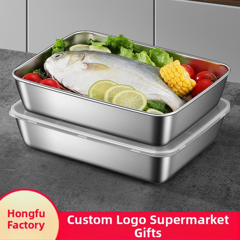 Nerūsējošā tērauda kvadrātiskais šķīvis ar vāciņu – izturīgs trauks servēšanai un uzglabāšanai, elektrolītiskais pārklājums, iespējama logotipa drukāšana