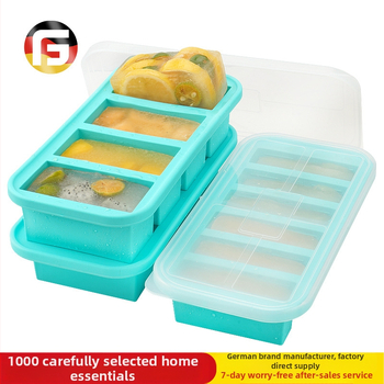 Силиконова форма за лед с капак – 500 ml, бързо замразяване, лесно изваждане, кутия за съхранение на храна