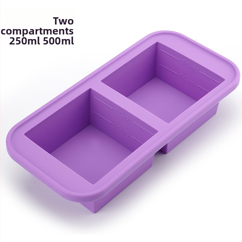 Силиконова форма за лед с капак – 500 ml, бързо замразяване, лесно изваждане, кутия за съхранение на храна