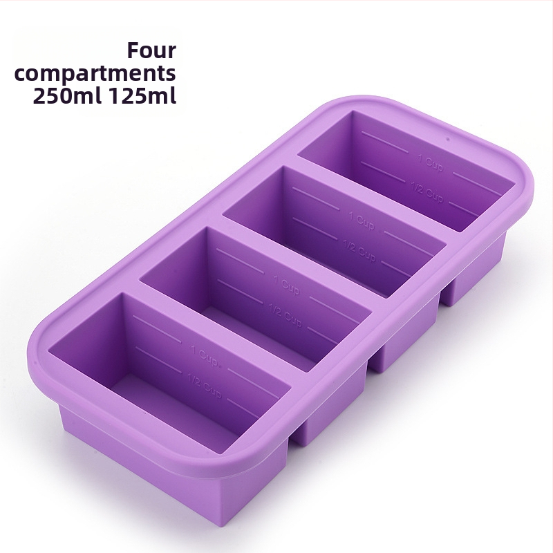 Силиконова форма за лед с капак – 500 ml, бързо замразяване, лесно изваждане, кутия за съхранение на храна