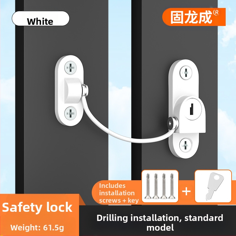 Gulongcheng 814 paroles slēdzene logu un durvju – nerūsējošais tērauds + ABS, bērnu drošība, piemērots logiem un bīdāmām durvīm, daudzfunkcionāla slēdzene