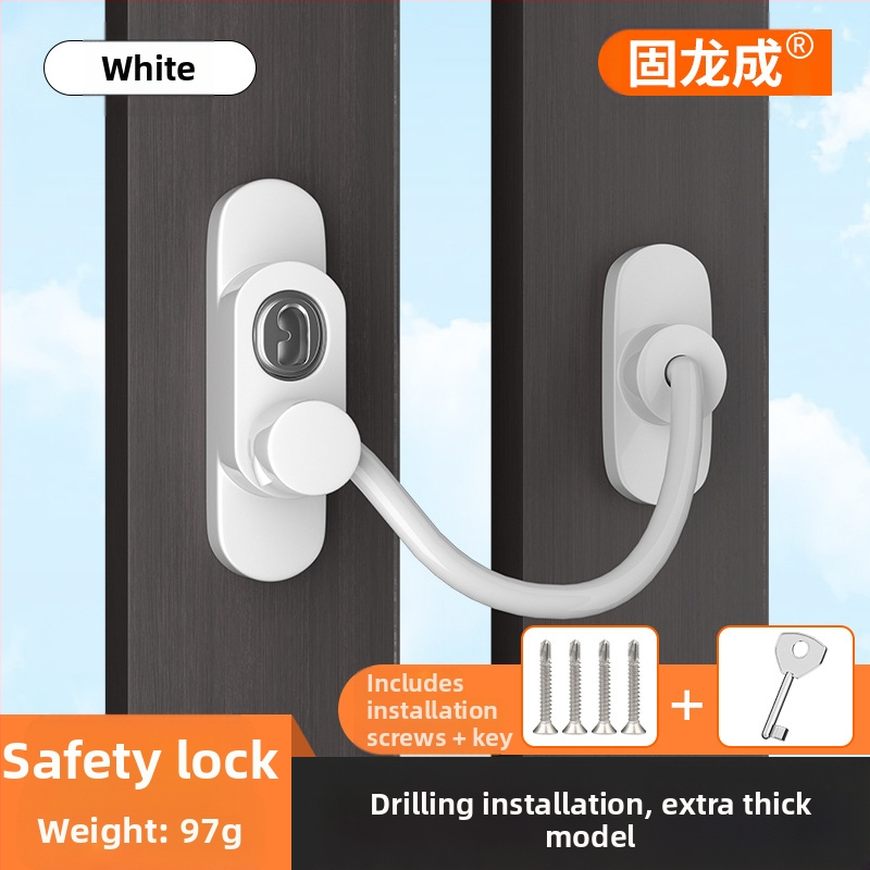 Gulongcheng 814 paroles slēdzene logu un durvju – nerūsējošais tērauds + ABS, bērnu drošība, piemērots logiem un bīdāmām durvīm, daudzfunkcionāla slēdzene