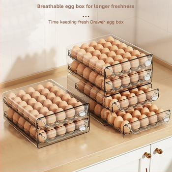 Munade hoiukarp külmkappi - läbipaistev PET, kahekihiline, toidukvaliteediga plastik