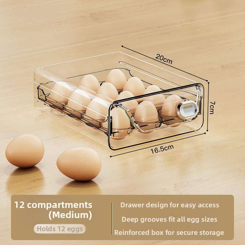 Munade hoiukarp külmkappi - läbipaistev PET, kahekihiline, toidukvaliteediga plastik