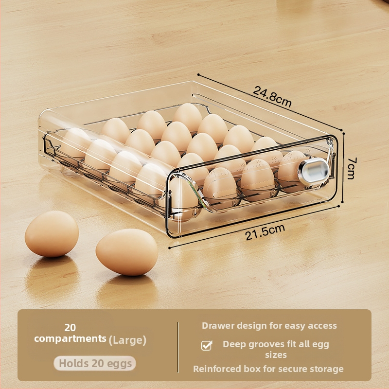 Munade hoiukarp külmkappi - läbipaistev PET, kahekihiline, toidukvaliteediga plastik