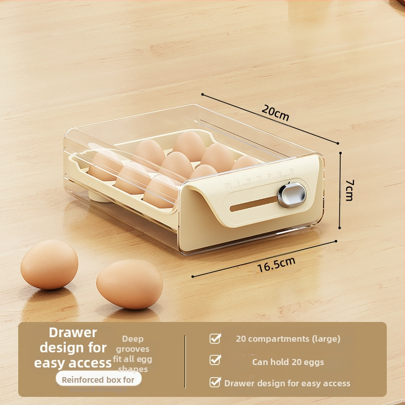 Munade hoiukarp külmkappi - läbipaistev PET, kahekihiline, toidukvaliteediga plastik