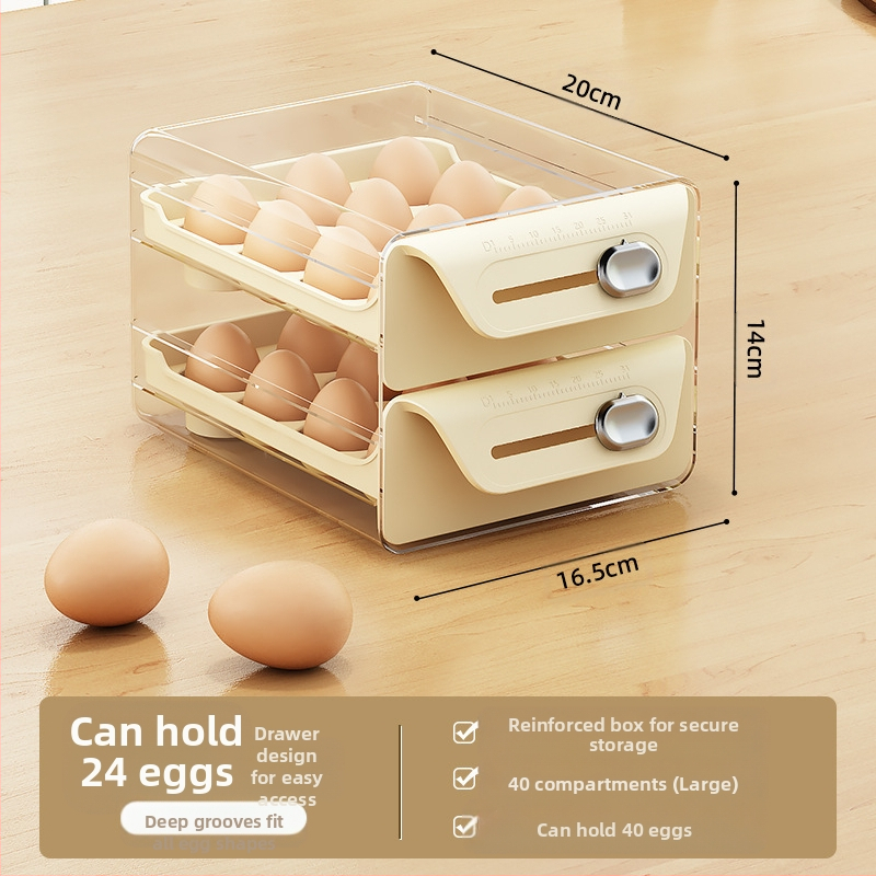 Munade hoiukarp külmkappi - läbipaistev PET, kahekihiline, toidukvaliteediga plastik