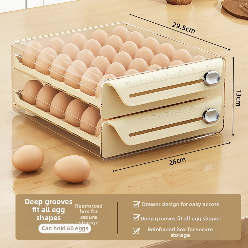 Munade hoiukarp külmkappi - läbipaistev PET, kahekihiline, toidukvaliteediga plastik