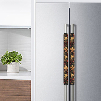 FORU Γάντια για λαβές πόρτας με εκτύπωση φύλλου σφενδάμου, πολυεστέρας, σετ δύο τεμαχίων, προσαρμοσόμενο