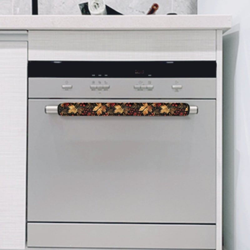 FORU Mănuși pentru mânere de uși, imprimeu cu frunză de arțar, poliester, set de două bucăți, personalizabil