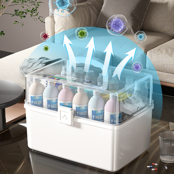 Fengzhe Κουτί φαρμάκων, τριών επιπέδων φορητό πλαστικό αποθηκευτικό, μεγάλης χωρητικότητας