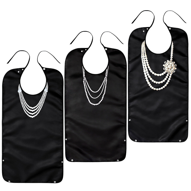 Μπιμπ φαγητού για ηλικιωμένους — αδιάβροχο, ανθεκτικό σε λαδώσεις, σατέν/PU ύφασμα, πολυεστέρας, ποικιλία σχεδίων