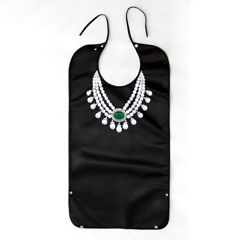 Bib pentru alimentație la vârstnici — impermeabil, rezistent la ulei, țesătură satin/PU, poliester, modele variate