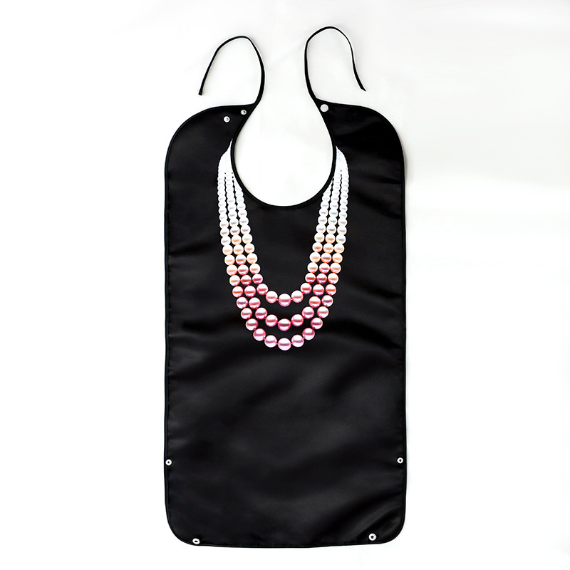 Bib pentru alimentație la vârstnici — impermeabil, rezistent la ulei, țesătură satin/PU, poliester, modele variate