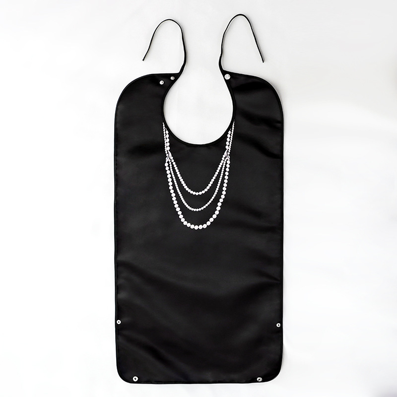 Bib pentru alimentație la vârstnici — impermeabil, rezistent la ulei, țesătură satin/PU, poliester, modele variate