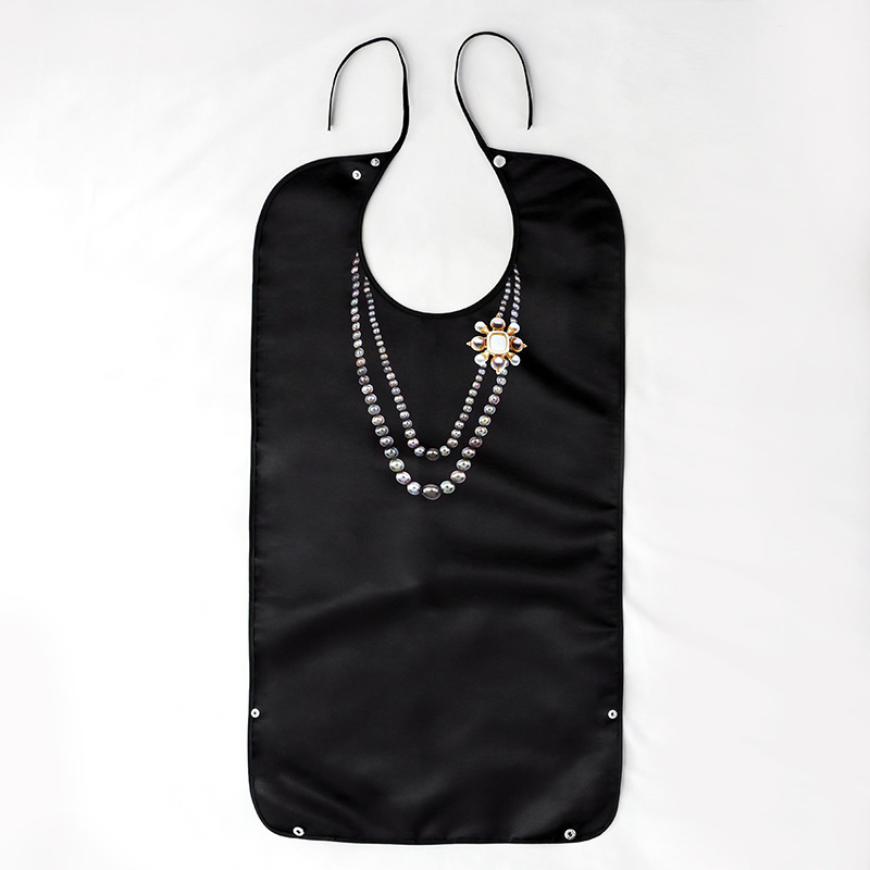 Bib pentru alimentație la vârstnici — impermeabil, rezistent la ulei, țesătură satin/PU, poliester, modele variate