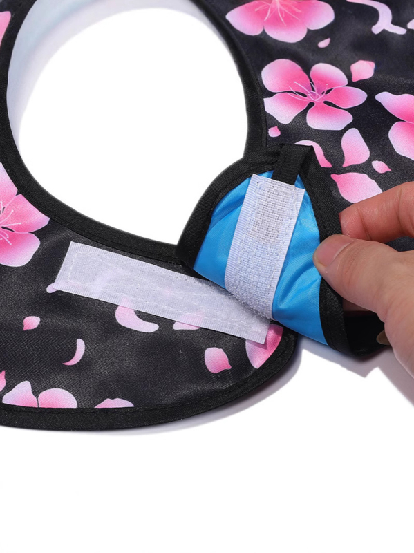 Bib pentru copii, design dublu-strat imprimat, impermeabil și rezistent la murdărire, din poliester.