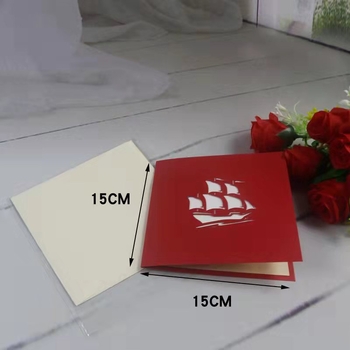 Ευχτήρια κάρτα με λέιζερ χάραξη και 3D ανάγλυφο σχέδιο, χειροποίητη, προσαρμοσμένο λογότυπο, διπλούμενη