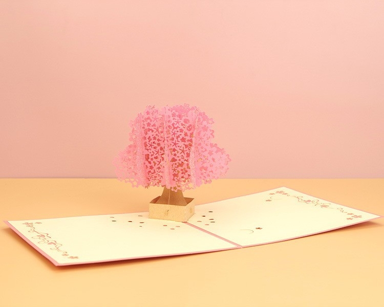 Čestitka 3D pop-up - bronziranje, izrezivanje (Brand: Ruyi Lin; Materijal: Poseban papir; Proces: Tisak, bronziranje, izrezivanje, UV premaz, laminiranje; Stil: Jednostavan i moderan)