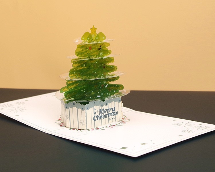 Čestitka 3D pop-up - bronziranje, izrezivanje (Brand: Ruyi Lin; Materijal: Poseban papir; Proces: Tisak, bronziranje, izrezivanje, UV premaz, laminiranje; Stil: Jednostavan i moderan)