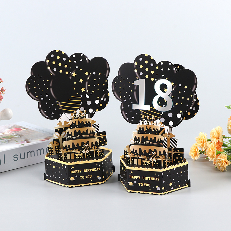 Čestitka 3D pop-up - bronziranje, izrezivanje (Brand: Ruyi Lin; Materijal: Poseban papir; Proces: Tisak, bronziranje, izrezivanje, UV premaz, laminiranje; Stil: Jednostavan i moderan)