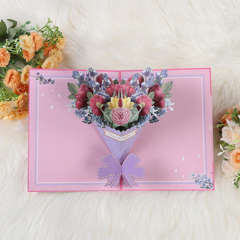 Čestitka 3D pop-up - bronziranje, izrezivanje (Brand: Ruyi Lin; Materijal: Poseban papir; Proces: Tisak, bronziranje, izrezivanje, UV premaz, laminiranje; Stil: Jednostavan i moderan)