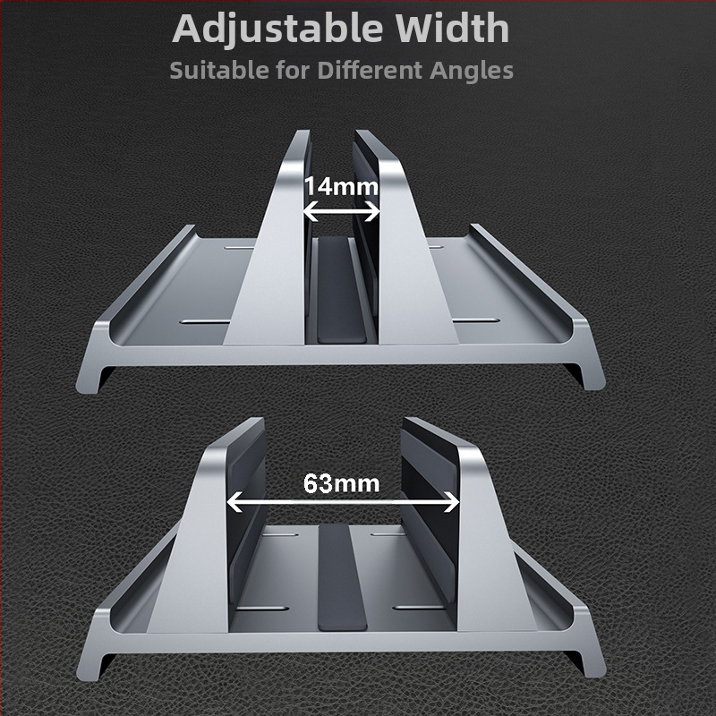 Стойка за лаптоп във вертикално положение, алуминиева сплав, 546 г, подходяща за повечето лаптопи, настолен тип