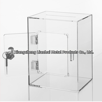 Διάφανος ακρυλικός κουμπαράς με κλειδί και προσαρμόσιμο λογότυπο