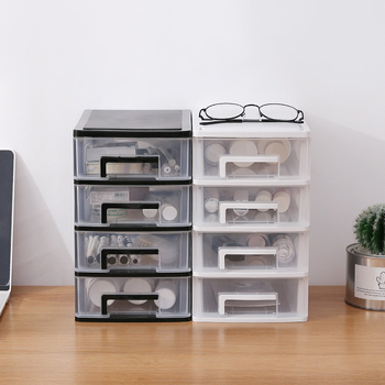 Διαφανής μονάδα αποθήκευσης γραφείου με συρτάρι, 2–5 στρώματα, PP υλικό, χωρητικότητα 4 L, καλυμμένη και στοιβαζόμενη