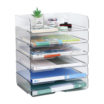 Πλαστικό ράφι αρχείων γραφείου με 6 επίπεδα για επιφάνεια εργασίας