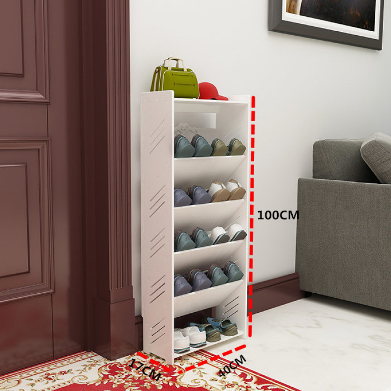 Bejárati ajtóhoz való többemeletes cipőállvány, műanyagból, modell 12, hely 41, vízálló és penészálló, testreszabható a tervekkel összhangban