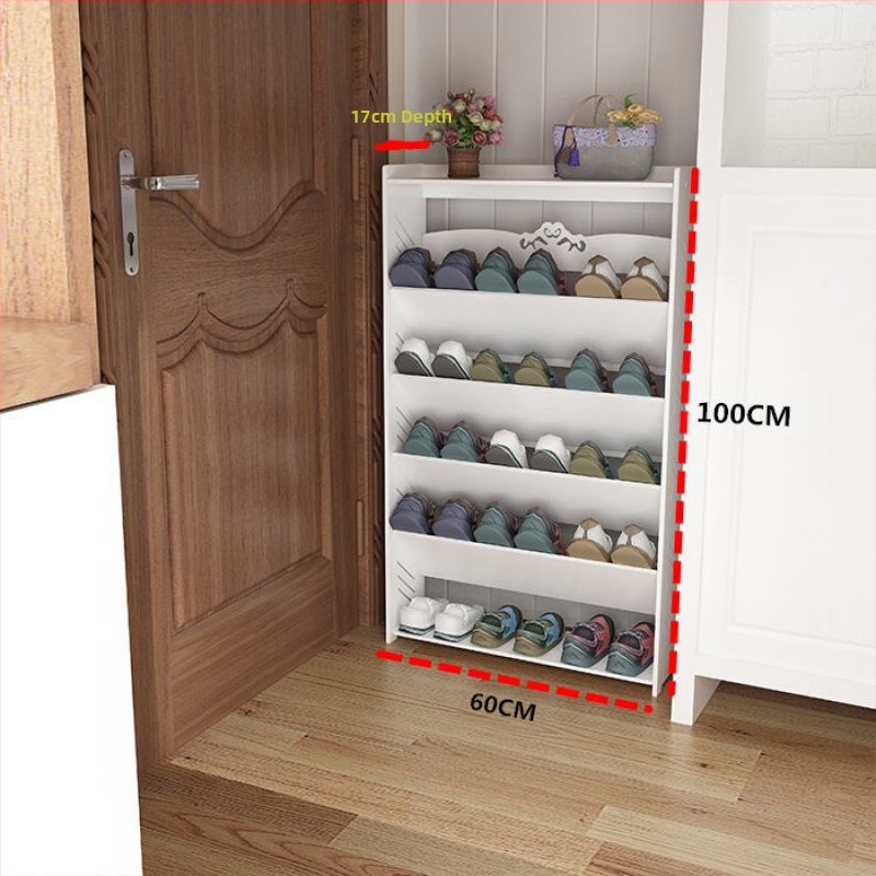 Bejárati ajtóhoz való többemeletes cipőállvány, műanyagból, modell 12, hely 41, vízálló és penészálló, testreszabható a tervekkel összhangban