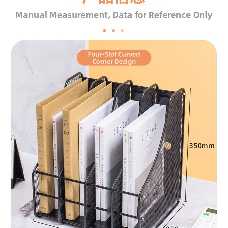 Metalni držač za datoteke – stolni organizator, četverostruka montaža, model Quadruple Assembly